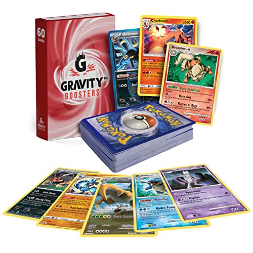 Holographic Card Bundle | 60 Cards | 10x Authentic Holo Cards Guaranteed | +50 Additional Cards and a Gravity BOOSTERS Deck Box