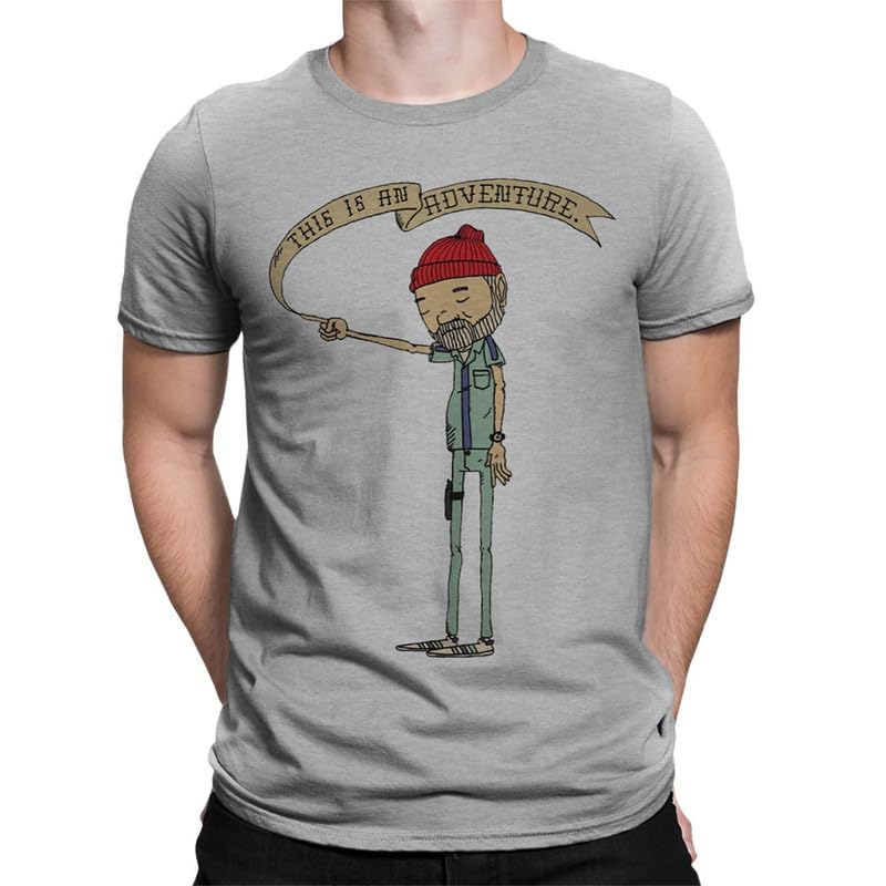 Charlie Foxtrot The Life Aquatic with Steve Zissou by Wes Anderson T-Shirt Medium Grey