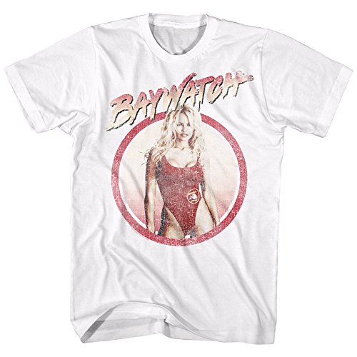 Baywatch 90's Drama Beach Patrol Lifeguard Pamela Anderson Vintage Adult T-Shirt White