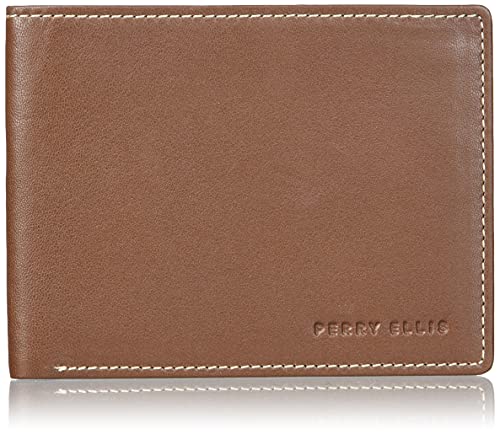 Perry Ellis Men's Portfolio Slim Bi-Fold with Contrast Stitch RFID Wallet, Lugg, One Size