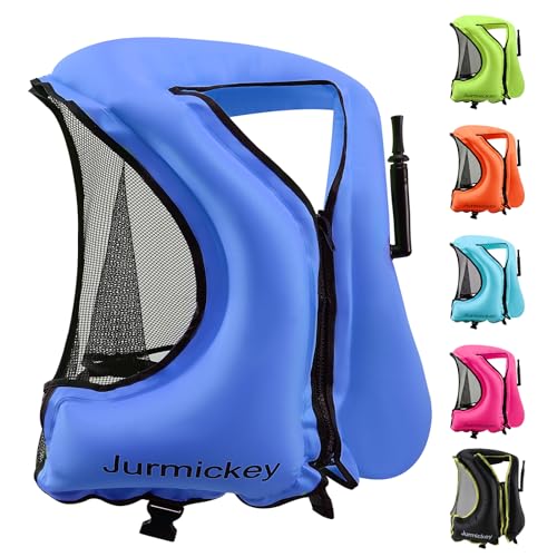 Snorkel Vest for Adults, Inflatable Snorkeling Vest for Men & Women, Portable Swim Jacket & Buoyancy Vest for Snorkeling, Swimming, Kayaking, Boating