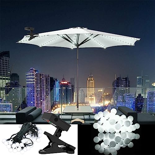 Solar Patio Umbrella Lights,Waterproof Cordless Parasol String Lights with Clip Umbrella Pole Solar Powered Light for Cafe Outdoor Lighting Beach Garden Party Decoration,Festivals Gifts Decor /202 ( C