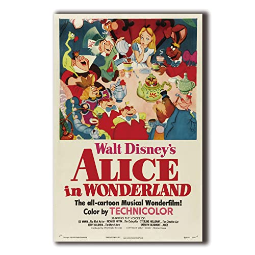 Alice in Wonderland Movie Poster 1951 Vintage Cartoon Poster for Home Decor Wall Art 11x17inch (28x43cm) Frameless Gift