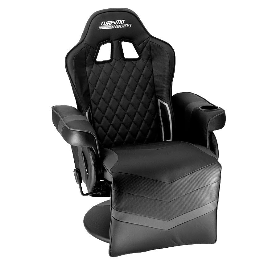 Turismo Racing Stanza Gaming Recliner - Ultimate Reclining Chair for Playstation 5 and Xbox Gaming - Black