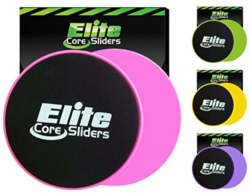 Elite Sportz Exercise Sliders are Double Sided and Work Smoothly on Any Surface. Wide Variety of Low Impact Exercise’s You Can Do. Full Body Workout, Compact for Travel or Home - Pink