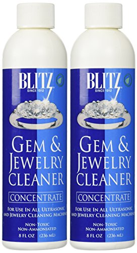 Blitz 653 Gem & Jewelry Non-Toxic Cleaner Concentrate for use in Cleaning Machines, 8 Ounces, 2-Pack