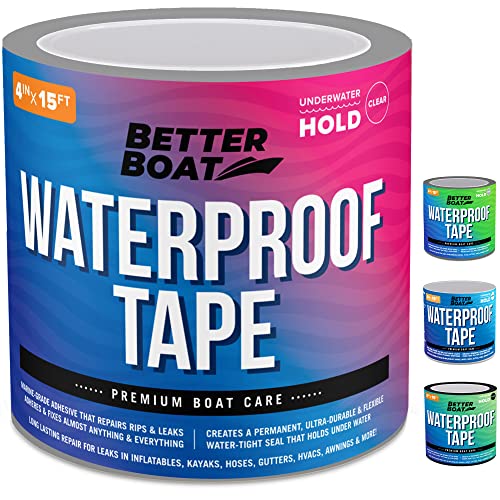 Clear Waterproof Tape for Leaks Thick Heavy Duty Water Proof Tape Sealing Marine Grade Outdoor Pools Gutter Underwater, Stop Leak Seal Tape Waterproof Repair Patch & Seal Sealant 15 Feet x 4 Inches