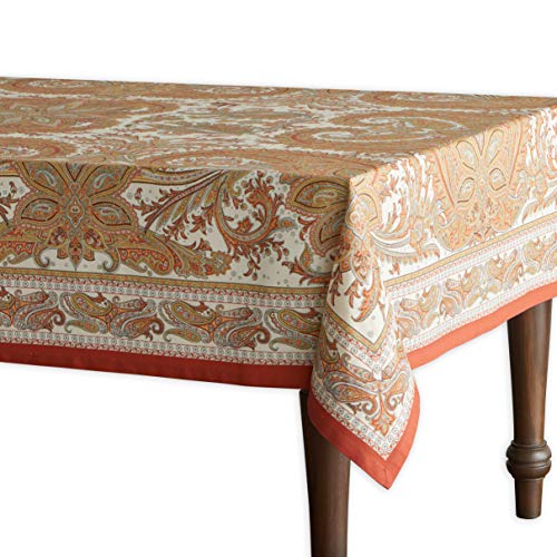 Maison d' Hermine Tablecloth 100% Cotton 60'x120' Washable Rectangle Table Cover Decorative Tablecloths, Dining & Camping, Kashmir Paisley - Thanksgiving/Christmas