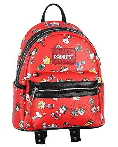 INTIMO Peanuts Snoopy Charlie Brown Linus Lucy Sally Marcie Toss Print Mini Backpack