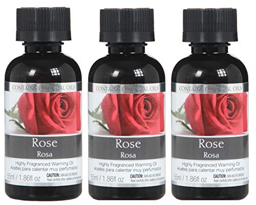 Hosley Rose Fragrance Warming Oils for Aromatherapy, Meditation, Yoga, Spa Highly Scented Fragrance Oils for Home 55 ml Bottles (Pack of 3)