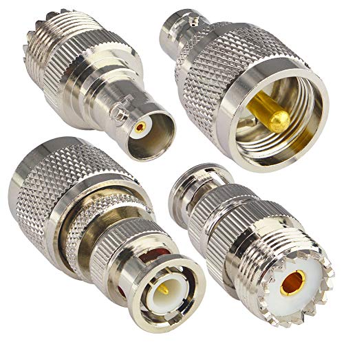 onelinkmore BNC to UHF 4 Type RF Connector Kit Coaxial BNC Male Female to UHF Male Female RF BNC UHF Radios Adapter Kit for Antennas Wireless LAN Devices Wi-Fi Radios External Antenna…