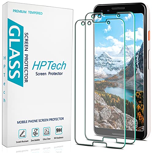 HPTech (2 Pack) Designed for Google (Pixel 3) Tempered Glass Screen Protector, Anti Scratch, Bubble Free