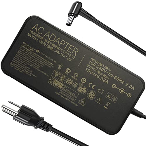 120W 19V 6.32A Power Adapter PA-1121-28 A15-120P1A AC Power Charger Compatible Asus ROG GL502VT GL502V GL502 GL502VT-DS71 N750 N500 G50 N53S N55 Gaming Laptop