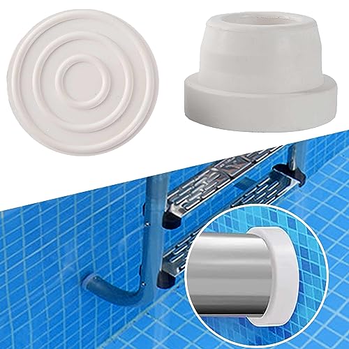 TonGass (2-Pack, White) Inside Pool Ladder Bumpers for Inground Pool - Pool Ladder Rubber End Plugs Fit 1.9' Standard Swimming Pool Ladder Tubing Bumper Caps for Inground Pool Ladder Step End Caps