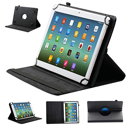 LNBEI Premium Leather Folio Case Cover 9-10 inch Tablet, Leather Stand Protective Case Cover for 9' 10.1' Touchscreen Tablet with Multi-Angle Stand