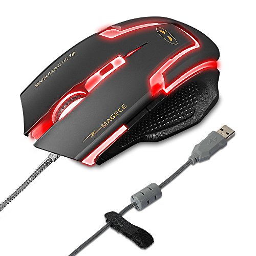 Magece G1 Professional 3200 DPI LED Optical USB Wired With 6 Buttons Gaming Mouse Mice for Computer PC Gamer(Black)