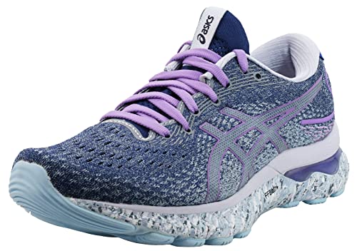 ASICS Women's Gel-Nimbus 24 Running Shoes, 8.5, Twilight Blue/White