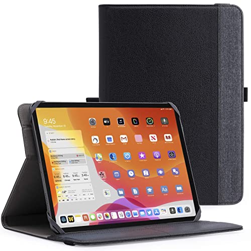 GoodCase 9-10.9 Inch Universal Tablet Case, Protective Cover Stand Folio Case for 9' - 10.9' Inch Android Touchscreen Tablet, with 360 Degree Rotatable Kickstand and Multiple Viewing Angles (Black)