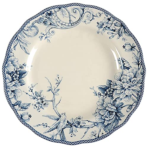 222 Fifth Adelaide Blue Round Dinner Plates - Approximately 11'