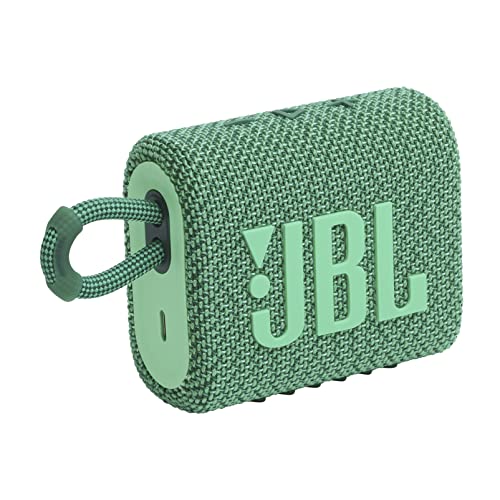 JBL Go 3 Eco: Portable Speaker with Bluetooth, Built-in Battery, Waterproof and Dustproof Feature - Green