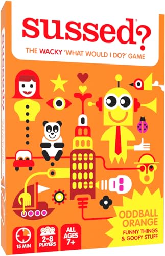 SUSSED The Wacky ‘What Would I Do?’ Social Card Game - Kids Stocking Stuffer & Family Travel Game - Hilarious & Easy to Play - Oddball Orange Deck