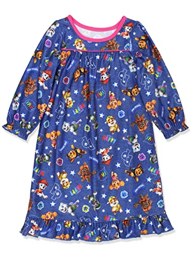 Nickelodeon Paw Patrol Toddler Girls Flannel Granny Gown Nightgown Pajamas (5T, Navy)