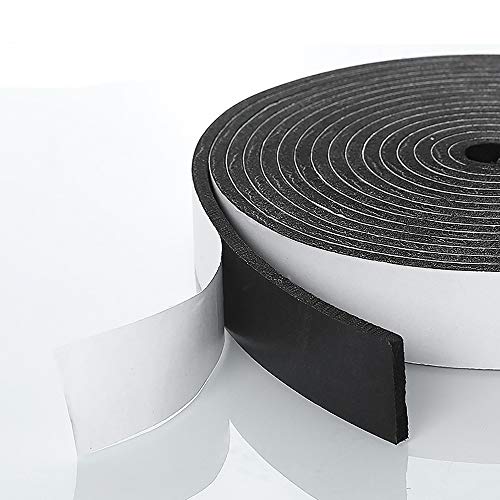 Weather Stripping Door Seal Strip for Doors and Windows, Foam Insulation Tape Self Adhesive,Sound Proof,Weatherstrip,Pipe Cooling, Air Conditioning Seal Strip (W:1In xT: 1/8In XL: 33Ft)