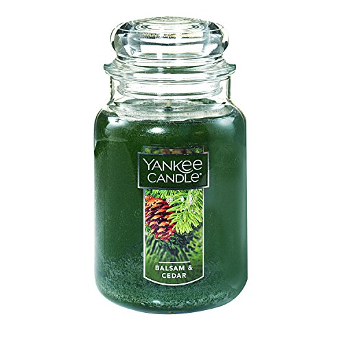 Yankee Candle Balsam & Cedar Scented, Classic 22oz Large Jar Single Wick Candle, Over 110 Hours of Burn Time | Holiday Gifts for All