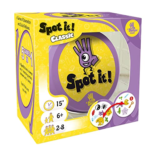Spot It! Classic - Award-Winning Card Game with Endless Playability, Fast-Paced Observation Game for the Whole Family! Ages 6+, 2-8 Players, 15 Minute Playtime, Made by Zygomatic