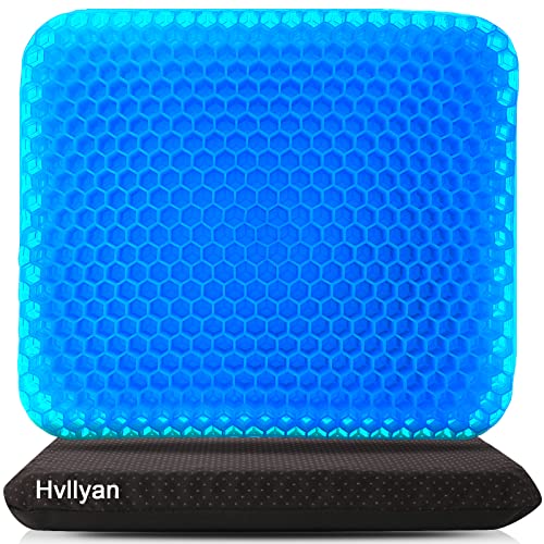 Hvllyan Gel Seat Cushion for Long Sitting (Thick & Extra Large), Gel Cushion for Wheelchair Soft, Gel Chair Cushion, Gel Car Seat Cushion Breathable, Gel Seat Cushion for Office Chair for Hip Pain