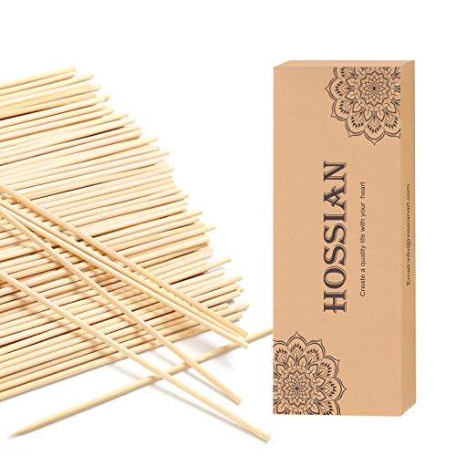 HOSSIAN 100PCS Reed Diffuser Sticks-Natural Rattan Wood Sticks-Replacement for Aroma Fragrance Reeds for Essential Oil diffusers Refills (7'*3mm Primary Color)
