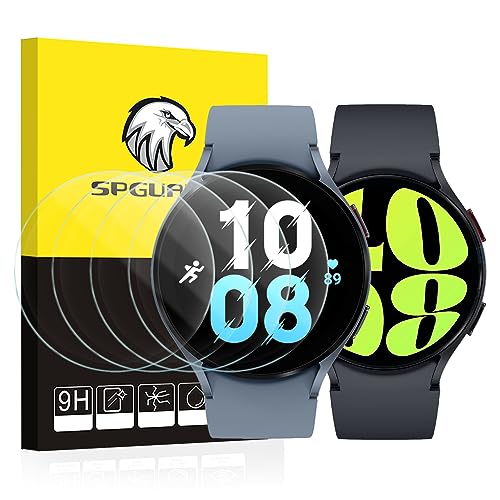 SPGUARD [4 Pack] Galaxy Watch 6 44mm Screen Protector & Watch 5 44mm/ Watch 4 44mm Protector,Tempered Glass Accessories for Samsung Watch 6/5/4 44mm