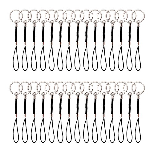 Sunmns Split Key Chain Rings with Lanyards Rope for USB Flash Drive, MP3, MP4, Key Finder and ID Card Badge, 30 Pack