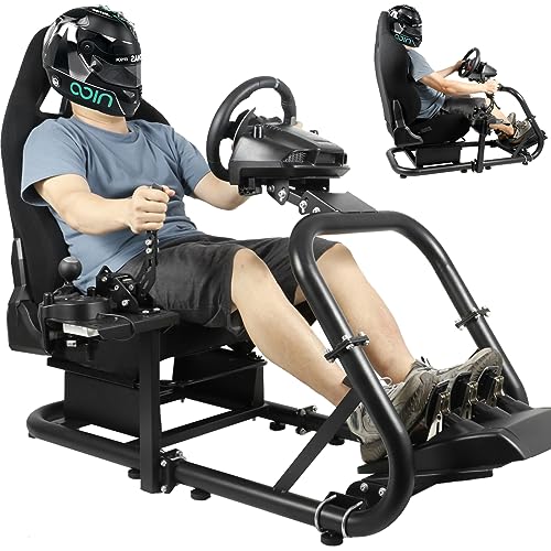 Dardoo Racing Simulator Cockpit G920 Frame with Black Seat Fits for Logitech G29 G920&G923, Thrustmaster T300RS TX, Fanatec PC PS4 Xbox G920 Racing Sim Cockpit Without Steering wheel, pedal and handbrake