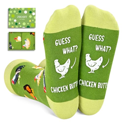 Zmart Funny Rooster Gifts Chicken Gifts for Chicken Lovers, Chicken Socks for Women Gag Chicken Leg Socks Men