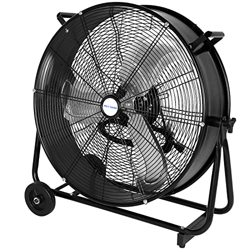 BILT HARD 24' 8100 CFM High Velocity Industrial Drum Fan, 3-Speed Heavy Duty Metal Black Shop Fan for Warehouse, Workshops, Garage, Factory and Basement - UL Listed