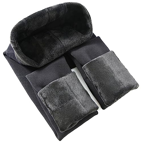 CHRLEISURE Women's Winter Warm Fleece Lined Leggings - Thick Velvet Tights Thermal Pants (Gray, XS/S)