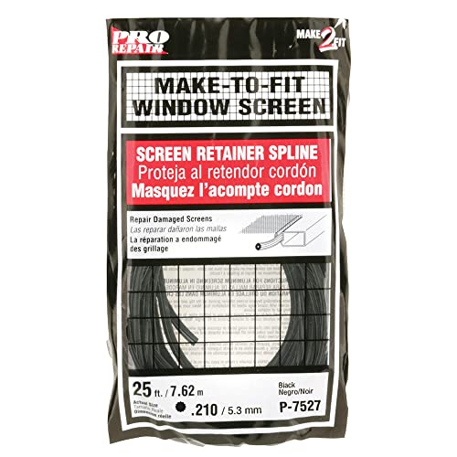 Prime-Line P 7527 Screen Retainer Spline, 0.210 In., 25 foot, Black (1 Roll)