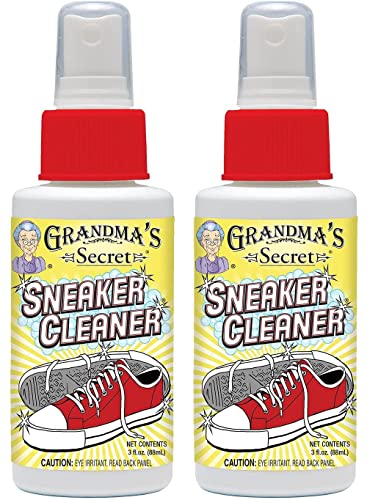 Grandma's Secret Sneaker Cleaner - Shoe Cleaner for Rubber, Canvas and Leather - Stain Remover Spray Removes Dirt, Grime and Grass - Sneakers Cleaner for Outdoor Shoes, Slippers and Moccasins – 3 oz