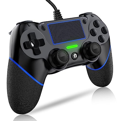 DIANVEN for PS4 Controller Wired for Playstation 4/Pro/Slim and PC Windows 11/10/8/7 with Double Vibration and Motion Motors for PS4 Wired Controller, Professional USB Controller for PS4 Remote