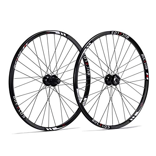 BUCKLOS MTB Wheelset 26' 27.5' 29' Quick Release Disc Brake 32H Mountain Bike Wheels, High Strength Aluminum Alloy Rim Black Bike Wheel, Suitable 8-10 Speed Cassette Mountain Bike Wheelset