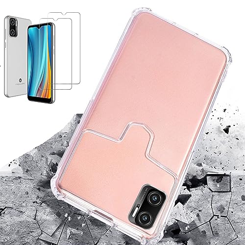 DAMONDY for Maxwest Nitro N62 Case with 2 Pack Screen Protector,Crystal Clear Shockproof Bumper Military Grade Anti-Drop Protective Cell Phone Back Cover Soft TPU Slim Skin for Maxwest Nitro N62