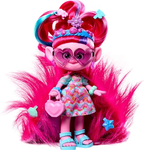 Mattel ​DreamWorks Trolls Band Together Fashion Doll & 10+ Accessories, Hairsational Reveals Queen Poppy with Transforming Hair Piece