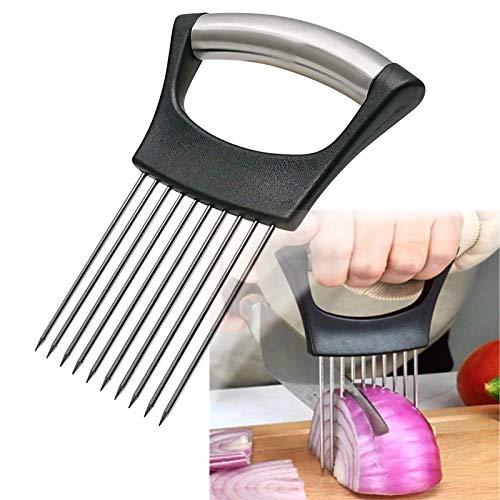 Stainless Steel Onion Holder for Slicing,Onion Cutter for Slicing and Storage of Onions,Avocados,Eggs and Other Vegetables
