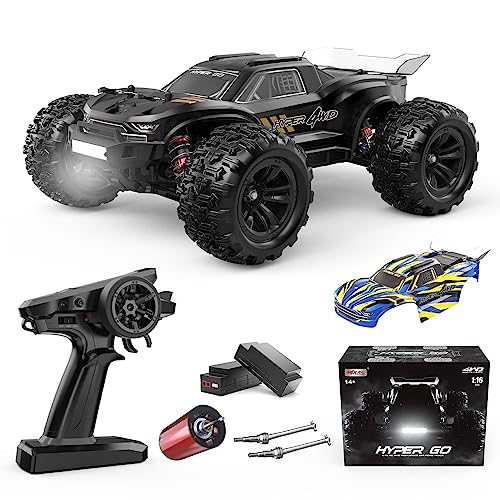 HYPER GO H16BM 1/16 RTR Brushless Fast RC Cars for Adults, Max 42mph Electric Off-road RC Truck, High Speed RC Car 4WD Remote Control Car with 2 Lipo Batteries for Adult, Compatible with 3S Lipo