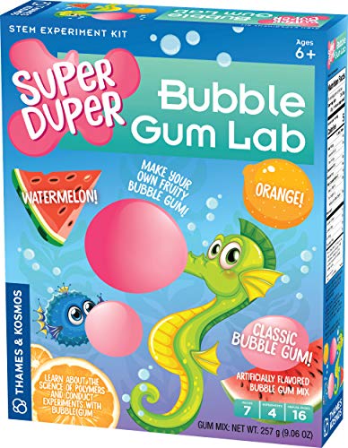 Thames & Kosmos Super Duper Bubble Gum Lab STEM Experiment & Activity Kit | Make Your Own Yummy Bubble Gum in 3 Flavors! | Learn About Science of Elastic Materials | Food Ingredients Included Small