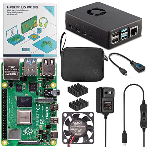 Vilros Raspberry Pi 4 4GB Basic Starter Kit with Fan-Cooled Heavy-Duty Aluminum Alloy Case