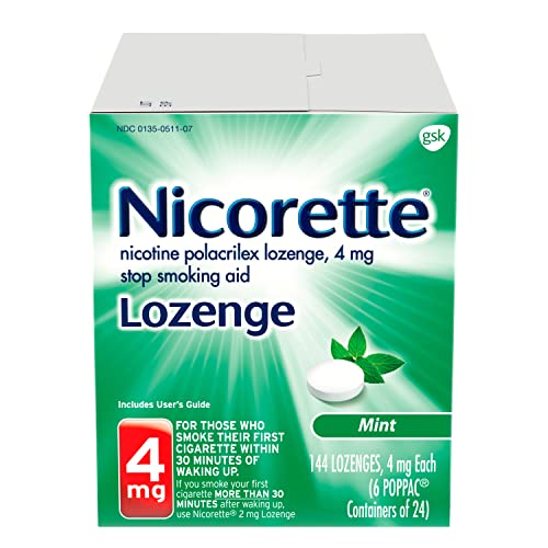 Nicorette Nicotine Lozenges to Stop Smoking, 4 mg, Mint Flavor - 144 Count (Pack of 1)
