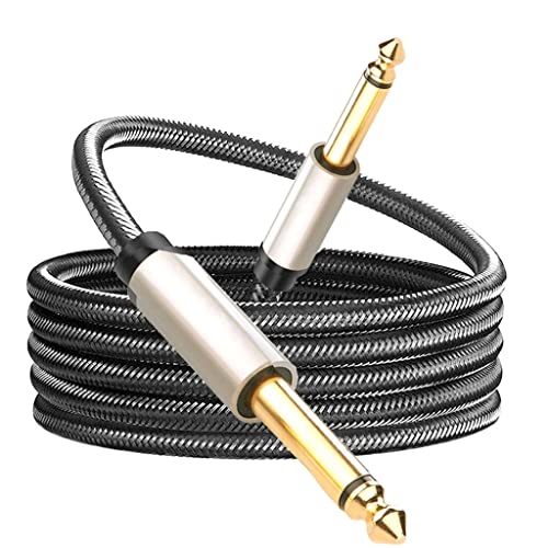 EYHLKM 6.35mm to 6.35mm DIY Audio Male to Male Amp Cord Zinc Alloy Casing Compatible with Electric Bass Guitar Keyboard