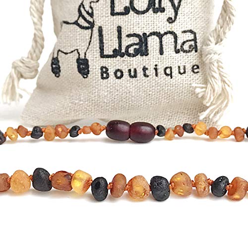 Lolly Llama Genuine Baltic Amber Necklace - Certified from The Baltic Sea - Tri-Color